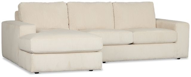 Charlie Ivory Fabric Left Chaise Sectional