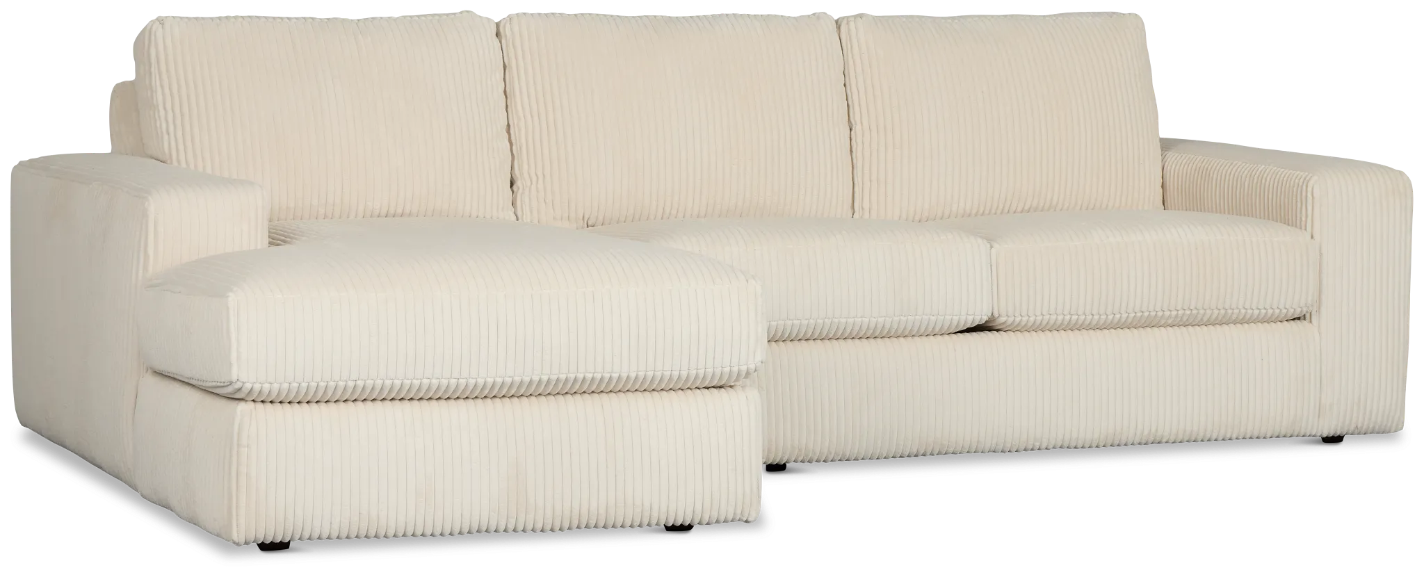 Charlie Ivory Fabric Left Chaise Sectional