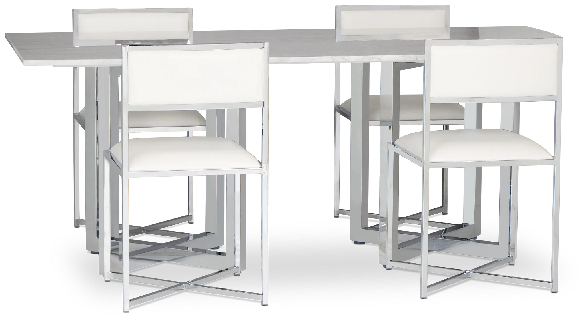 Amalfi White Marble Rectangular Table & 4 Metal Chairs Amalfi White Marble Rectangular Table & 4 Metal Chairs