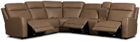 Flexsteel Belmont Dark Brown Lthr/vinyl Medium Triple Power 2-arm Sectional
