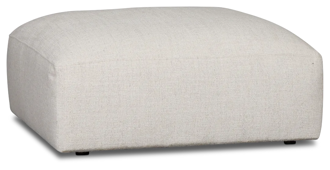 Baylor Light Beige Fabric Ottoman