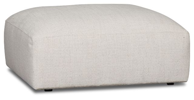 Baylor Light Beige Fabric Ottoman