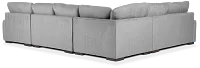Alpha Light Gray Fabric Medium Right Chaise Sectional