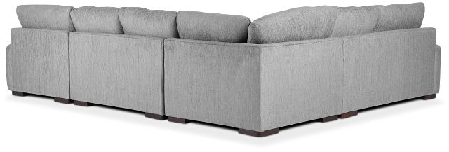 Alpha Light Gray Fabric Medium Right Chaise Sectional