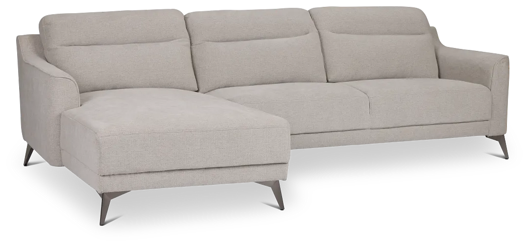 Talia Gray Fabric Left Chaise Sectional