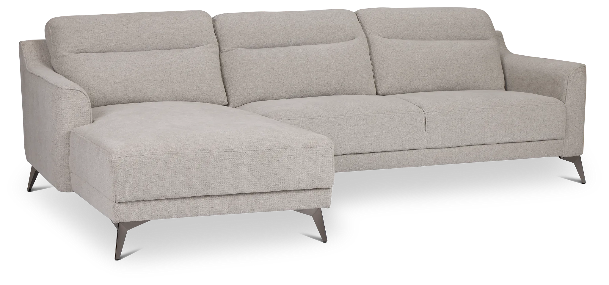 Talia Gray Fabric Left Chaise Sectional