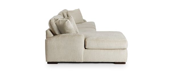 Alpha Beige Fabric Small Left Chaise Sectional
