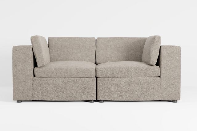 Destin Elite Brown Fabric 2 Piece Modular Sofa