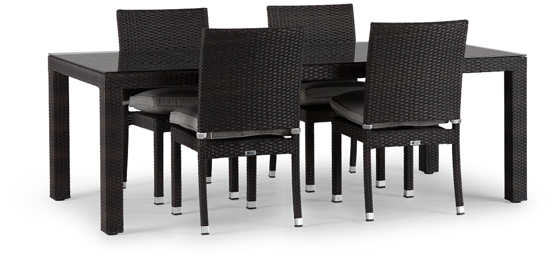 Zen Gray 84" Rectangular Table & 4 Chairs