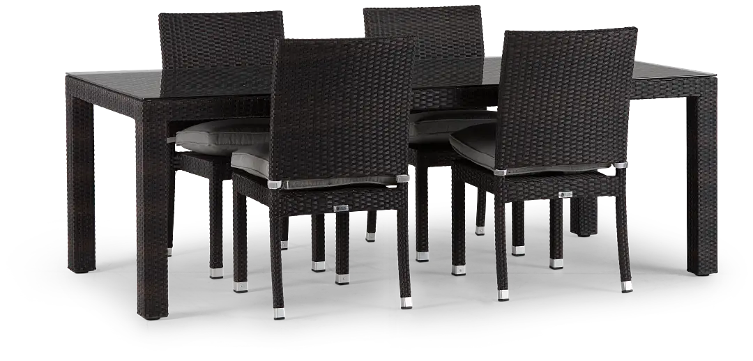 Zen Gray 84" Rectangular Table & 4 Chairs Zen Gray 84" Rectangular Table & 4 Chairs