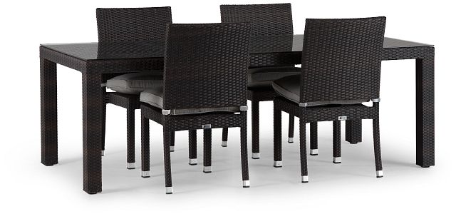 Zen Gray 84" Rectangular Table & 4 Chairs