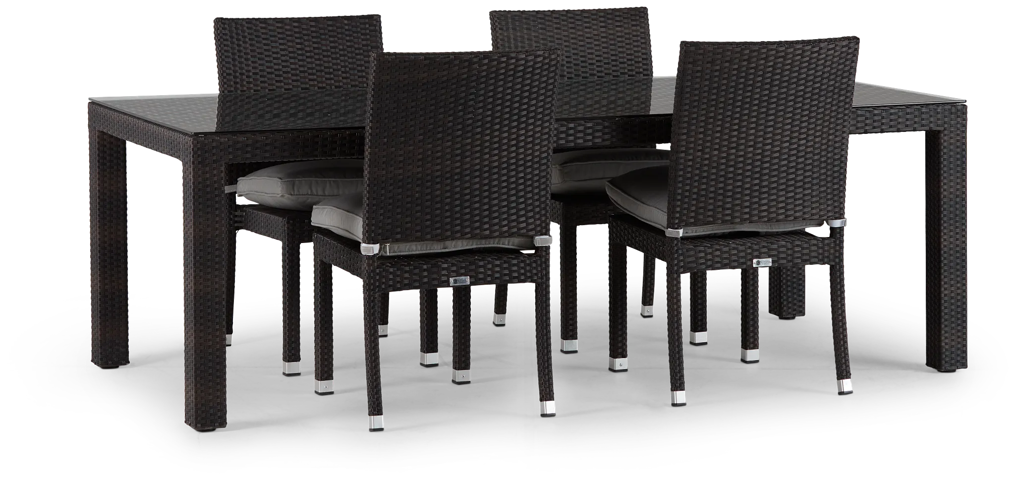 Zen Gray 84" Rectangular Table & 4 Chairs