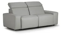 Carmelo Gray Leather Power Reclining Sofa