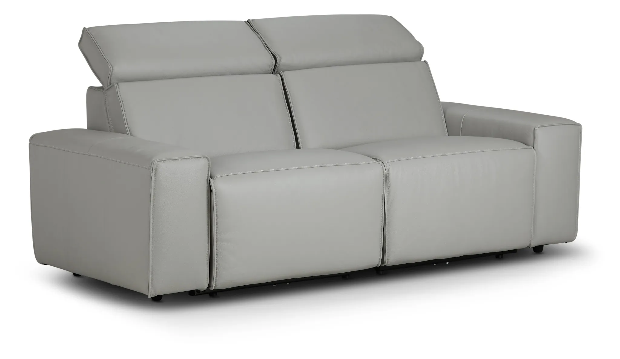 Carmelo Gray Leather Power Reclining Sofa
