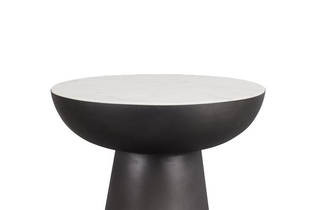 Darby White Marble Round Chairside Table