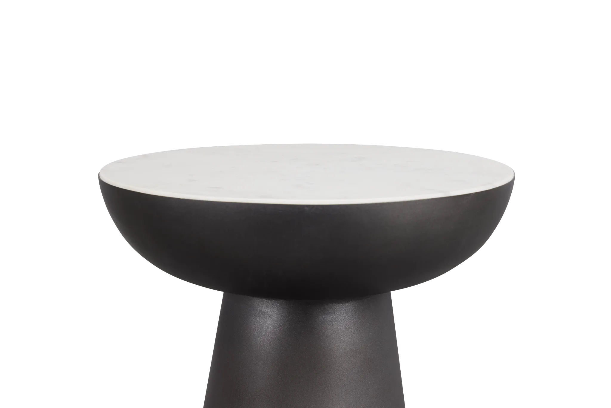Darby White Marble Round Chairside Table
