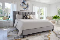Audrey Dark Gray Velvet Platform Bed