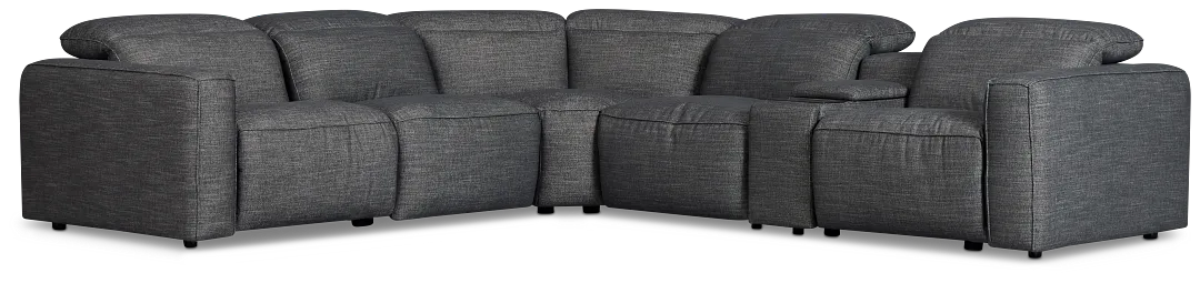 Ryland Dark Gray Fabric Medium Dual Power 2-arm Reclining Sectional
