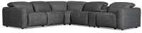 Ryland Dark Gray Fabric Medium Dual Power 2-arm Reclining Sectional