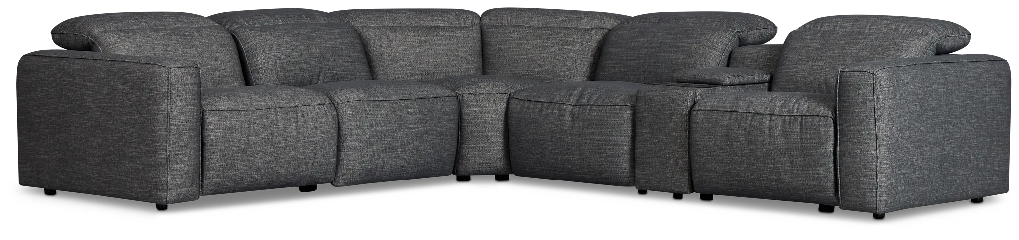 Ryland Dark Gray Fabric Medium Dual Power 2-arm Reclining Sectional