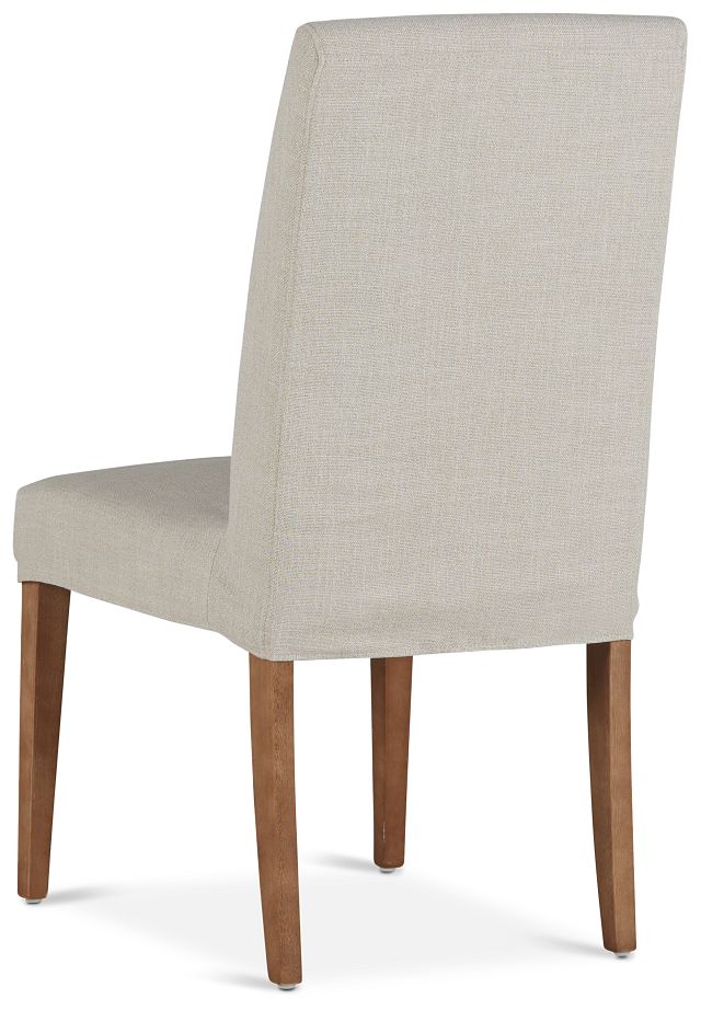Harbor Light Beige Short Slipcover Chair With Light Tone Leg (4)