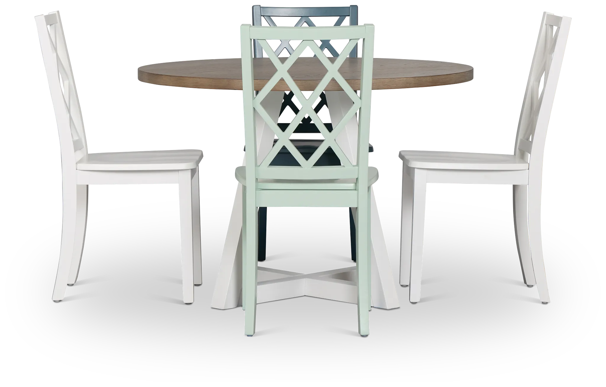 Edgartown Two-tone Round Table & Mixed Chairs
