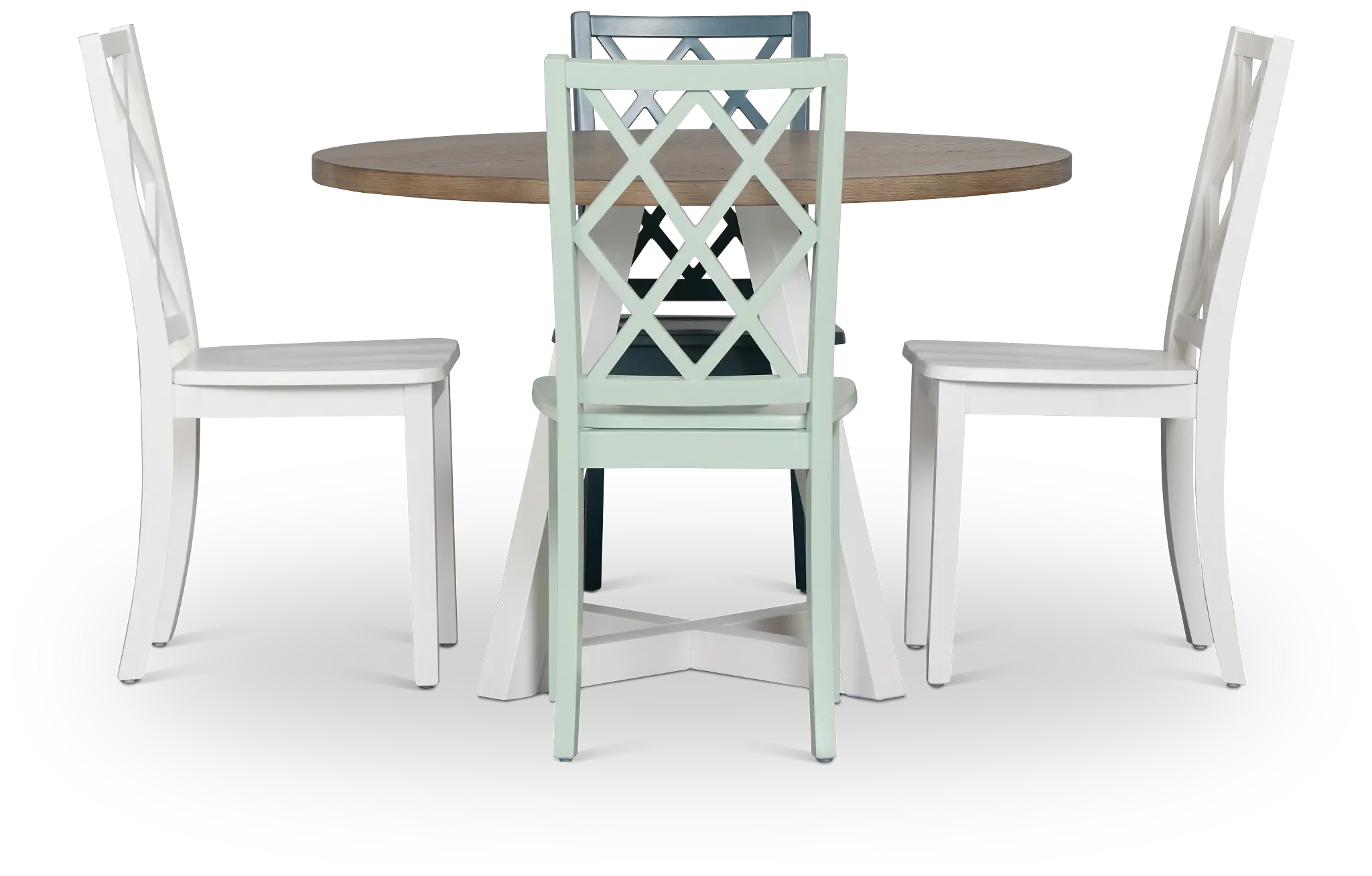 Edgartown Two-tone Round Table & Mixed Chairs Edgartown Two-tone Round Table & Mixed Chairs