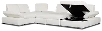 Eden White Lthr/vinyl Medium Right Chaise Sleeper Sectional