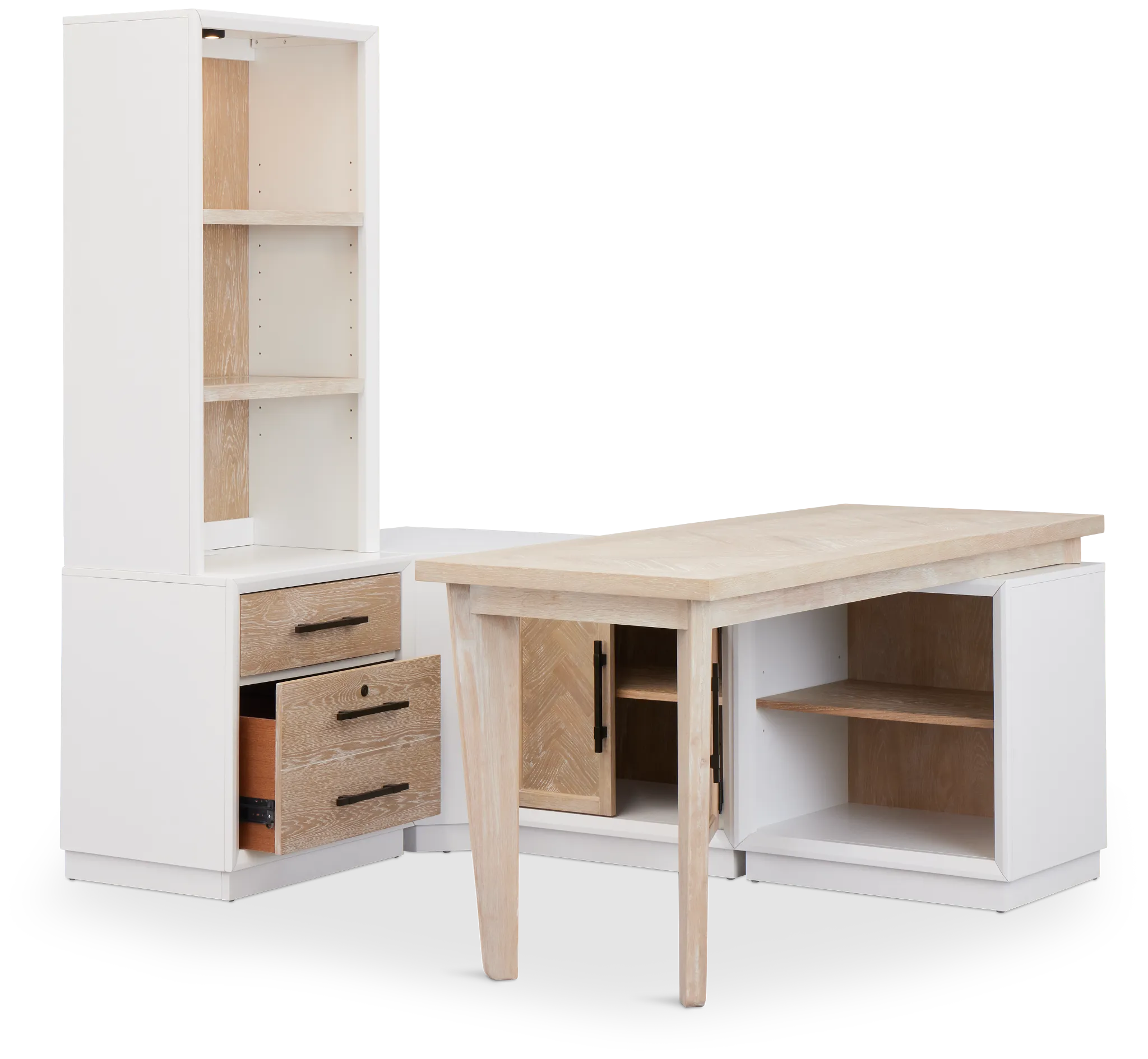 Boca Grande Light Tone Small L Wall Desk