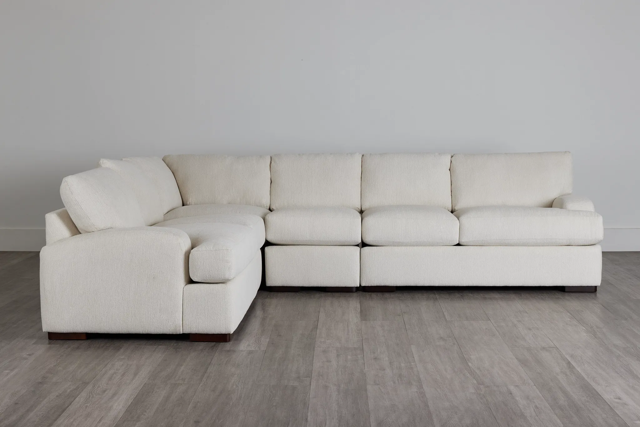 Alpha White Fabric Medium Two-arm Sectional