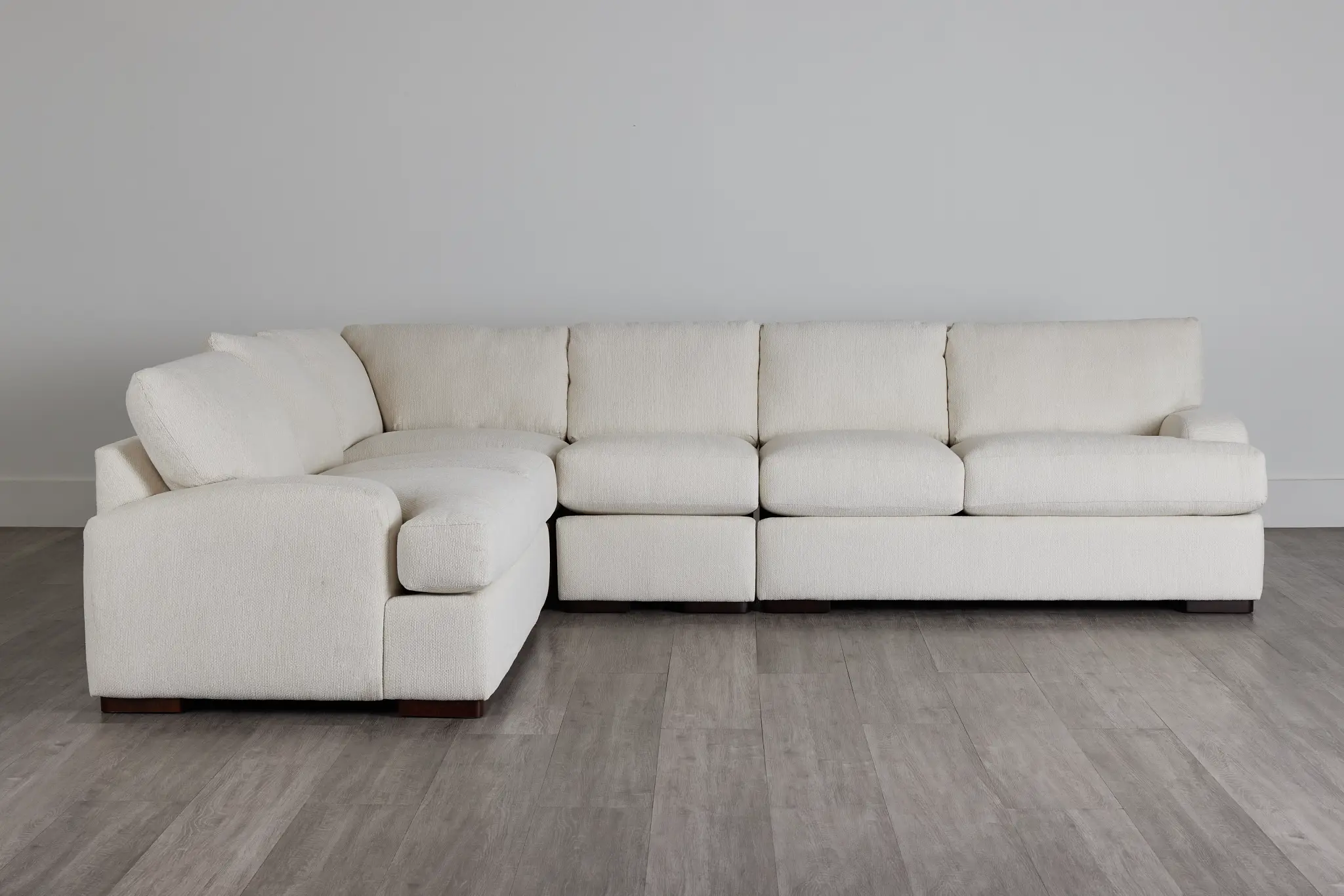 Alpha White Fabric Medium Two-arm Sectional Alpha White Fabric Medium Two-arm Sectional