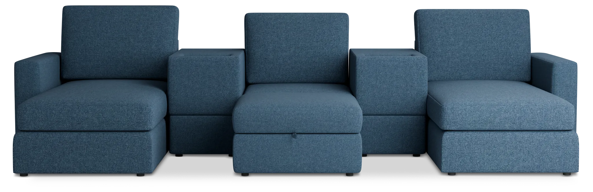 Citymod Blue Fabric 6-piece Home Theater With Storage Consoles