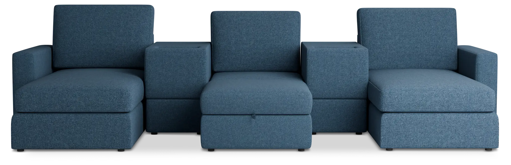 Citymod Blue Fabric 6-piece Home Theater With Storage Consoles Citymod Blue Fabric 6-piece Home Theater With Storage Consoles