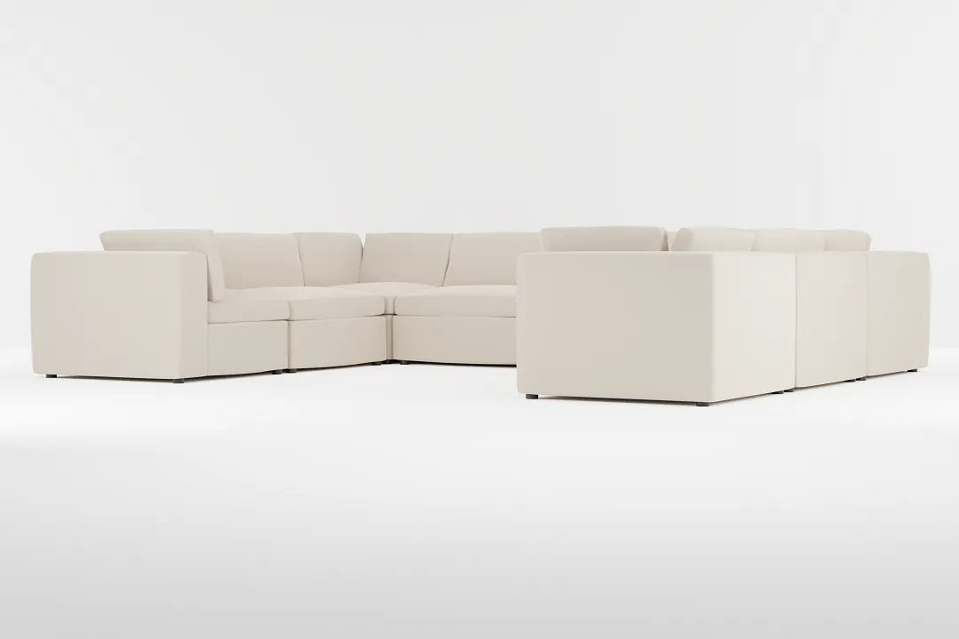 Destin Suave Beige Fabric 8-piece Modular Sectional