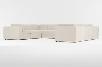 Destin Suave Beige Fabric 8-piece Modular Sectional