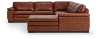 Braden Medium Brown Leather Large Right Chaise Sectional