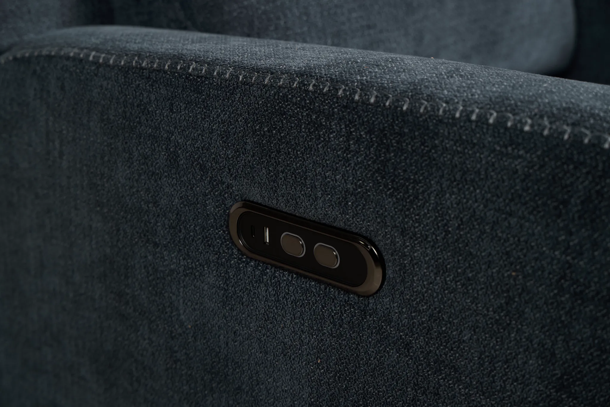 Dean Dark Blue Fabric Power Recliner