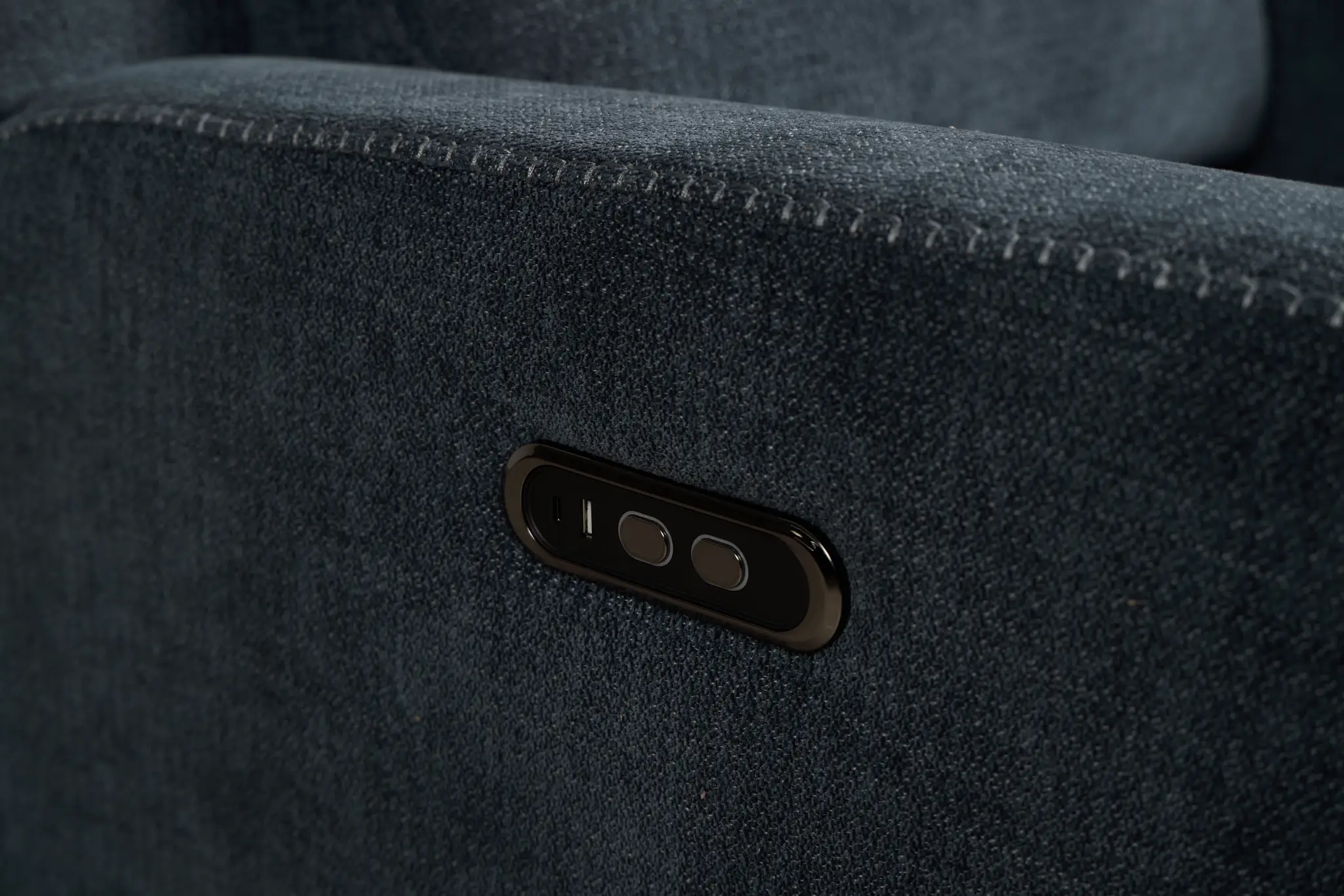 Dean Dark Blue Fabric Power Recliner Dean Dark Blue Fabric Power Recliner