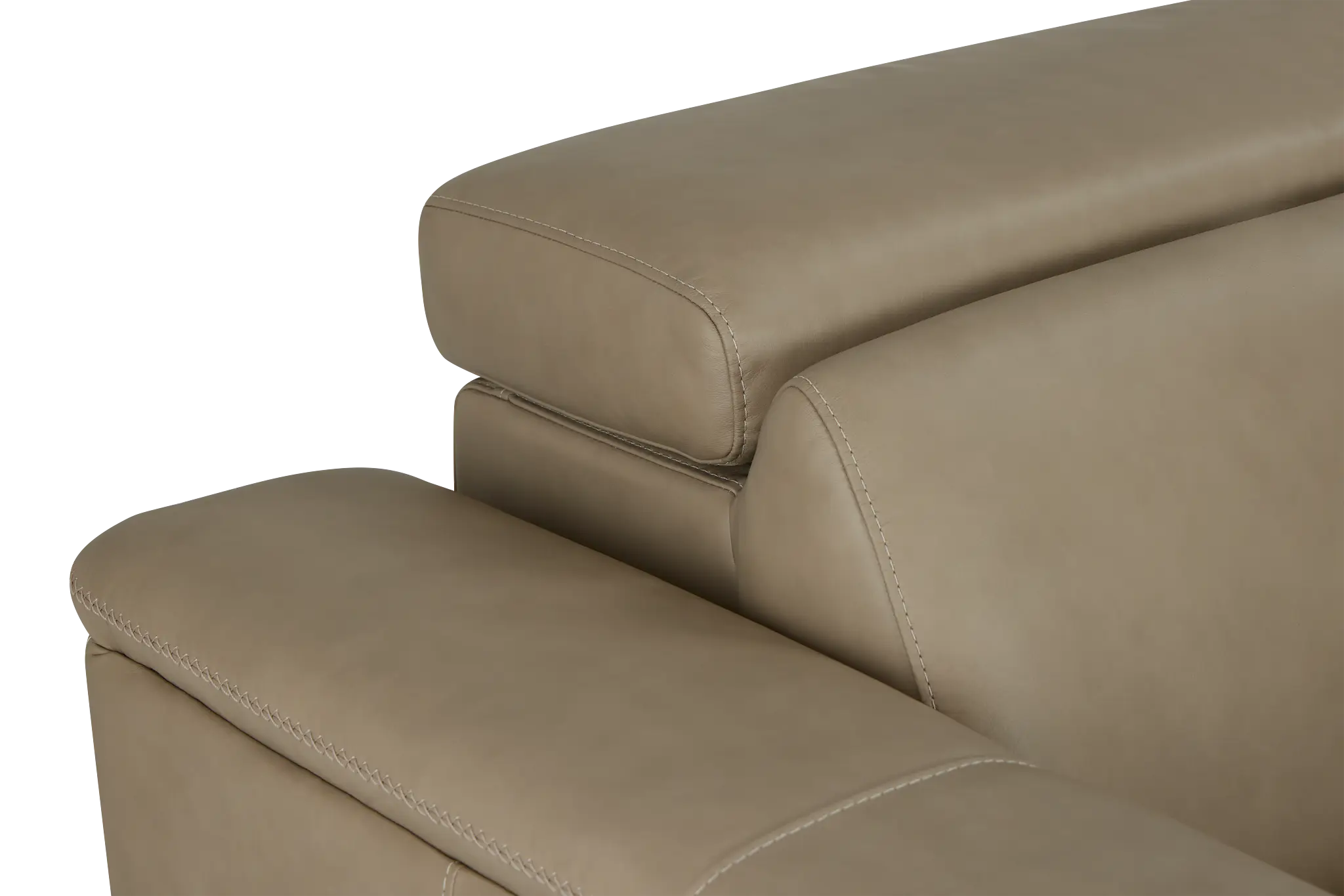 Ainsley Beige Leather Medium Dual Power 2-arm Reclining Sectional Ainsley Beige Leather Medium Dual Power 2-arm Reclining Sectional