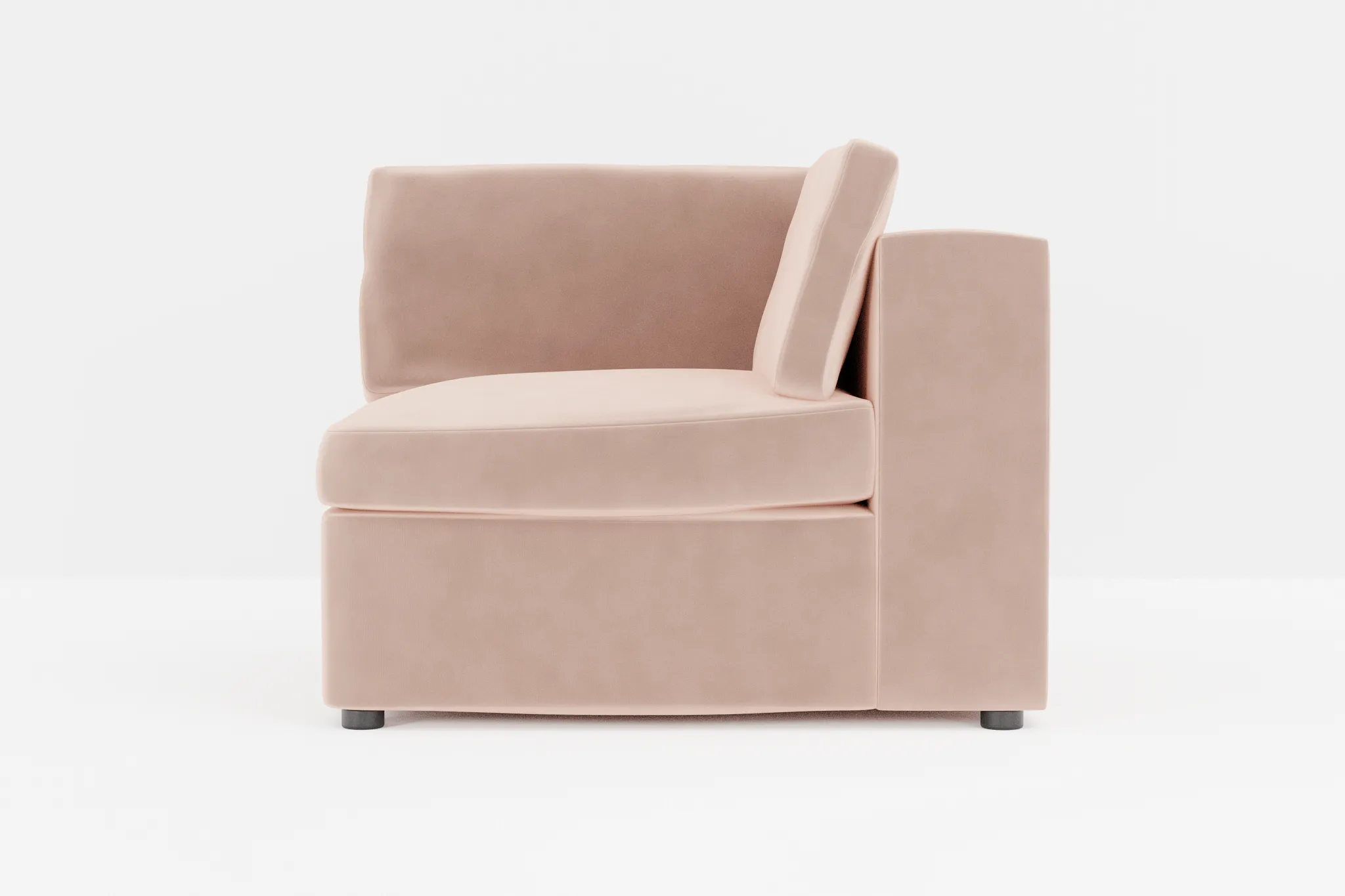 Destin Joya Light Pink Velvet Corner Chair