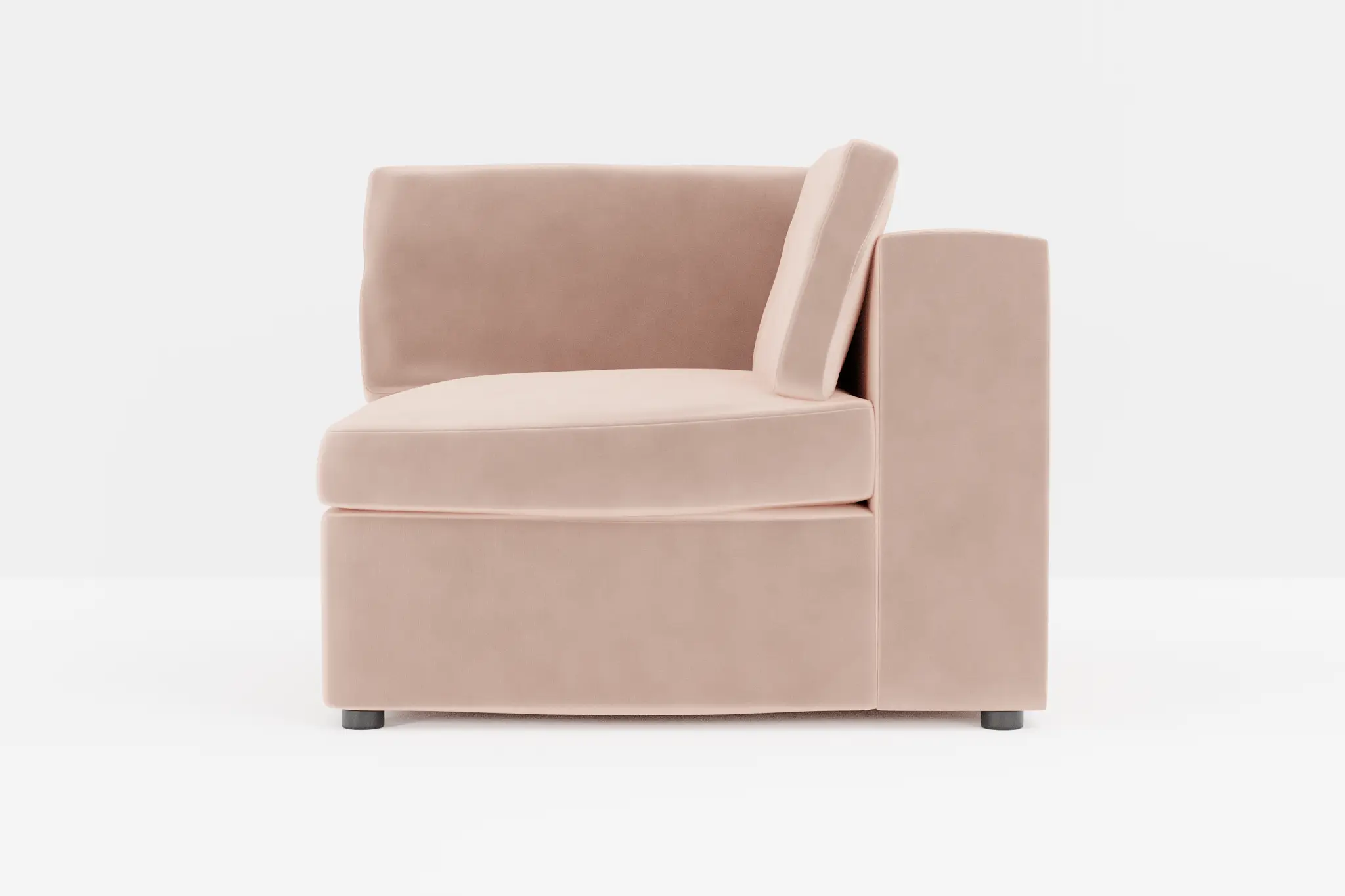 Destin Joya Light Pink Velvet Corner Chair Destin Joya Light Pink Velvet Corner Chair