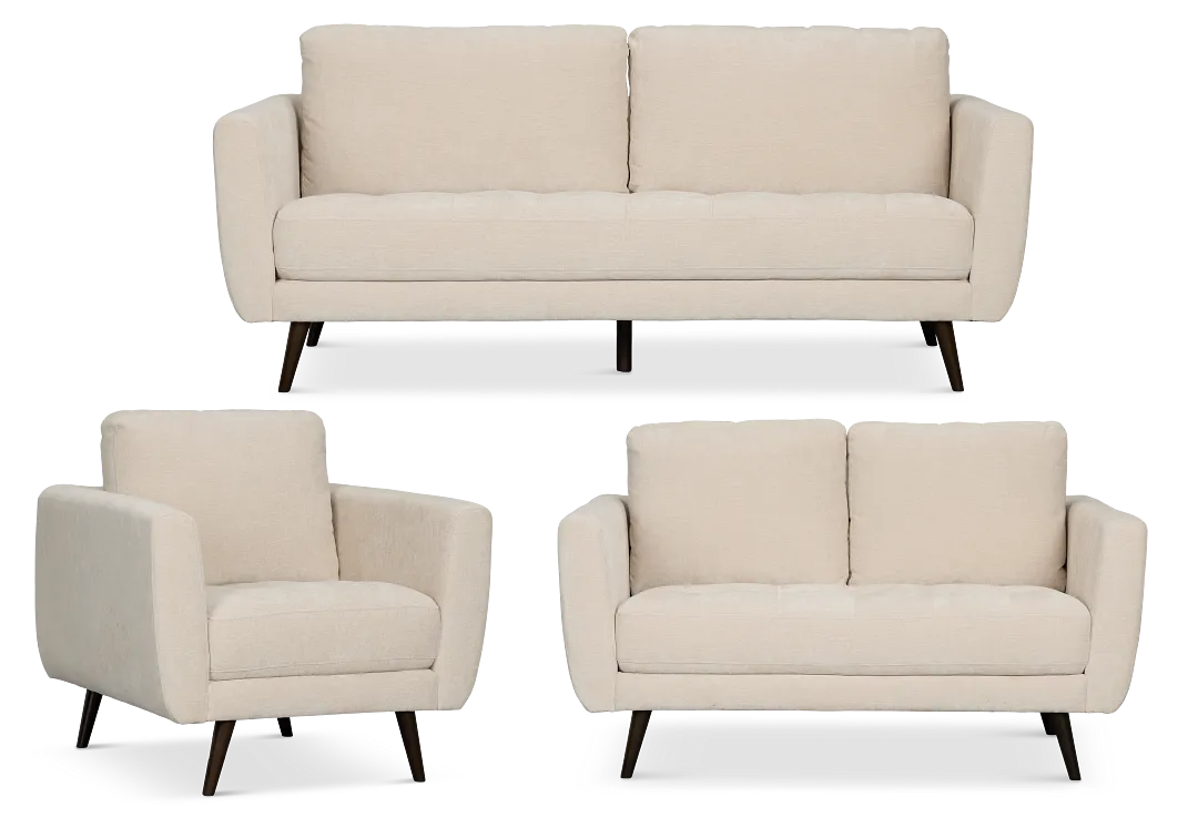 Indie Beige Fabric Living Room