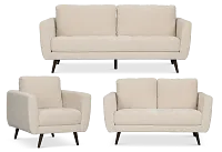 Indie Beige Fabric Living Room