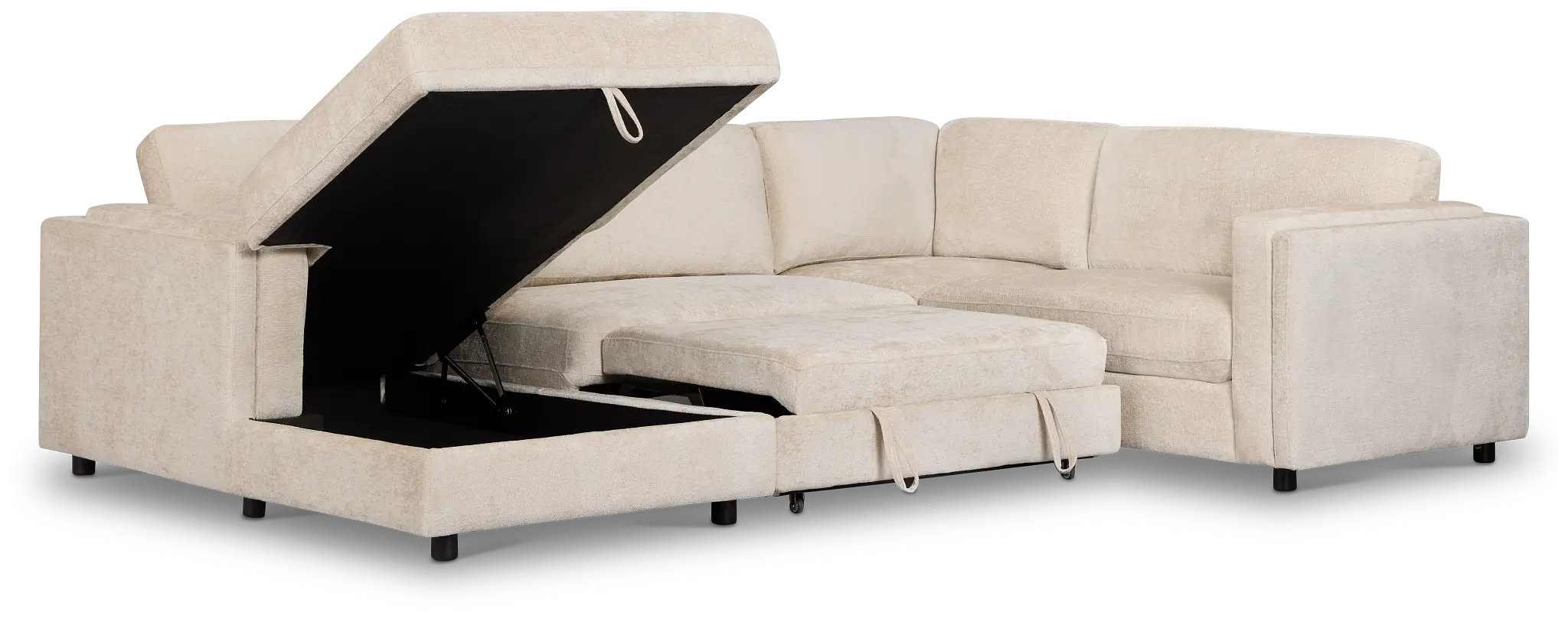 Farren Beige Fabric Medium Left Chaise Sleeper Sectional Farren Beige Fabric Medium Left Chaise Sleeper Sectional