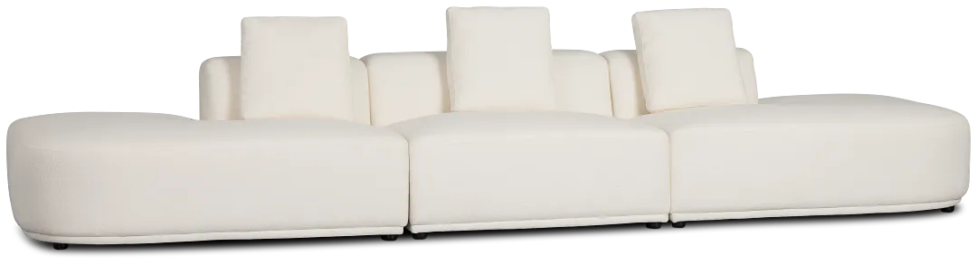 Catalina White Fabric 3-piece Modular Sofa