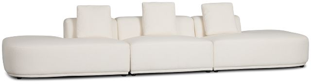 Catalina White Fabric 3-piece Modular Sofa