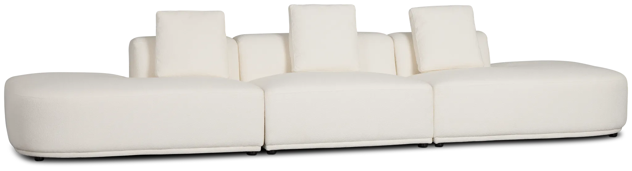 Catalina White Fabric 3-piece Modular Sofa