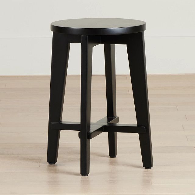 Boden Black Wood Round Chairside Table