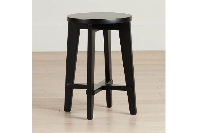 Boden Black Wood Round Chairside Table