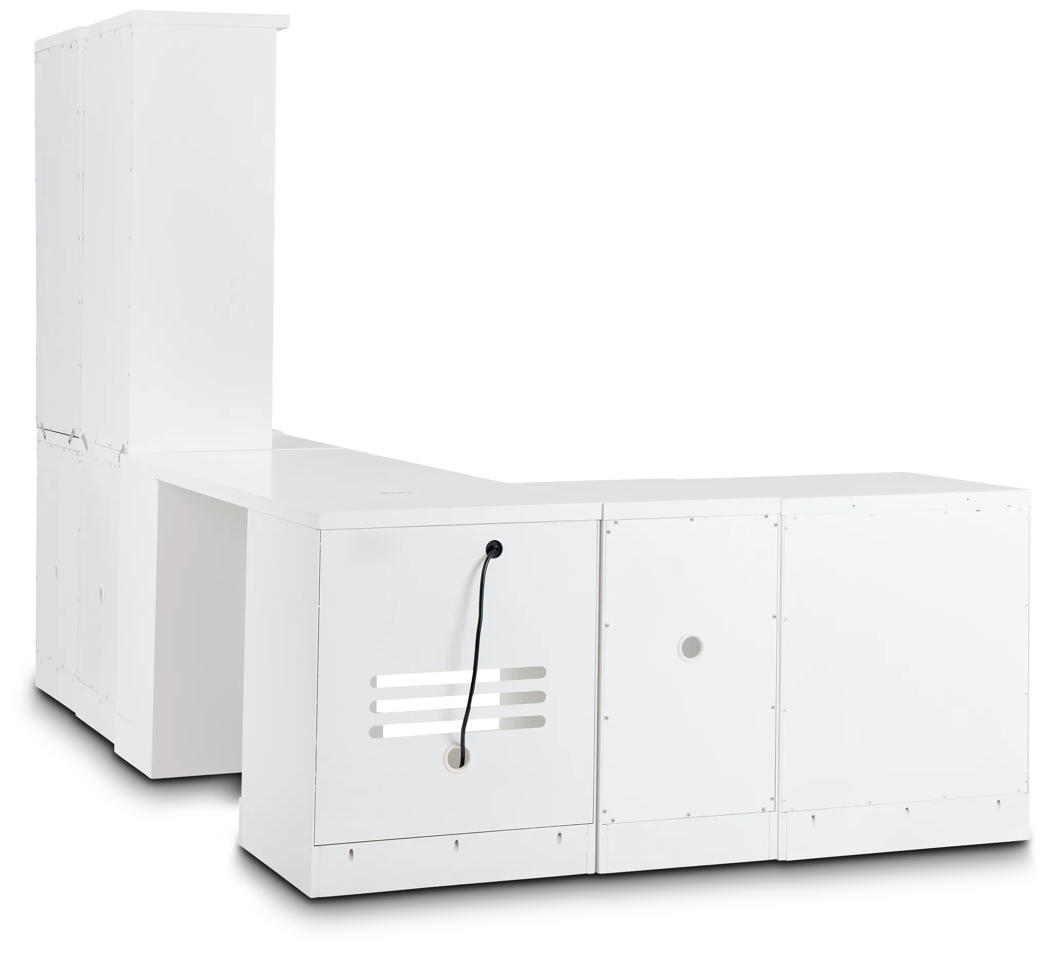 Newport White 5 Piece L Desk